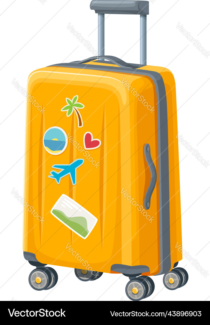 Suitcase for travel of tourists isolated plastic Suitcase for travel of tourists isolated plastic vector image