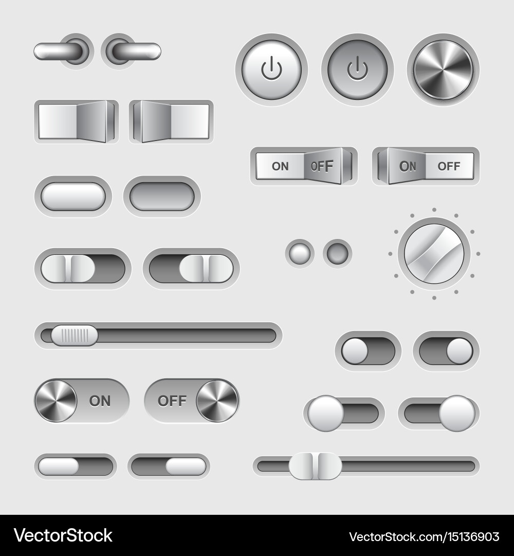 Toggle Switch Buttons Collection vector image