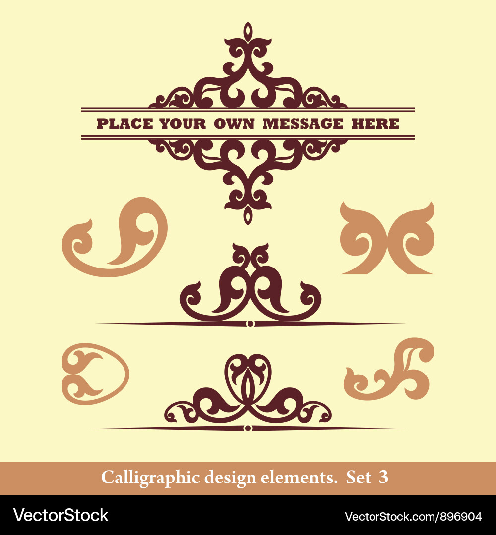 Calligraphic design elements Vector Image