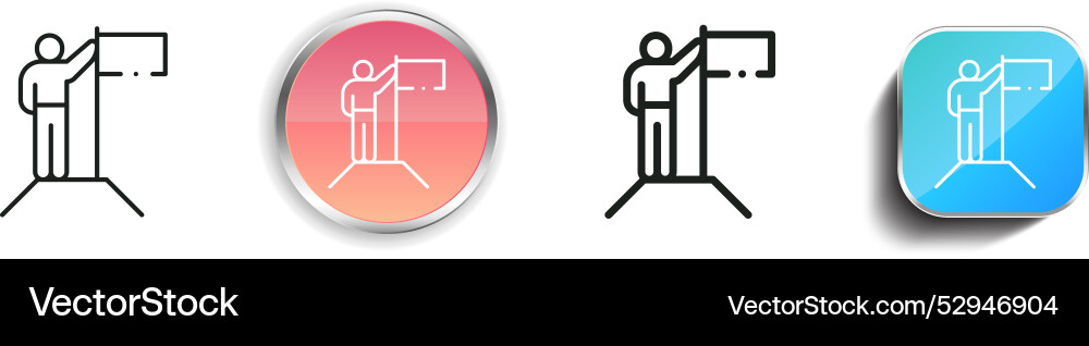 Conquer icon thin linear regular and button style vector image