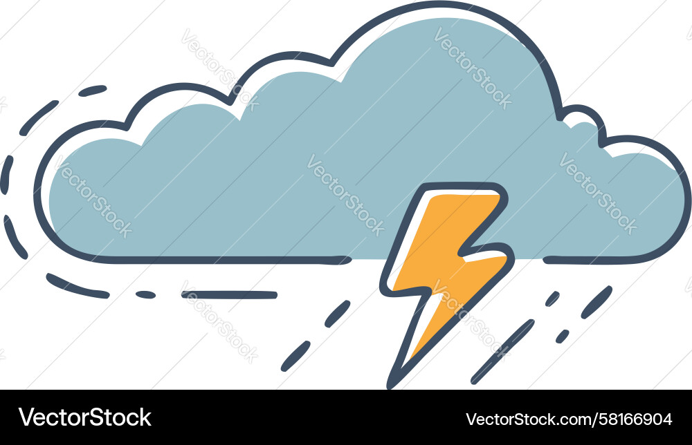 Dynamic Storm Clouds with Lightning Vector Image