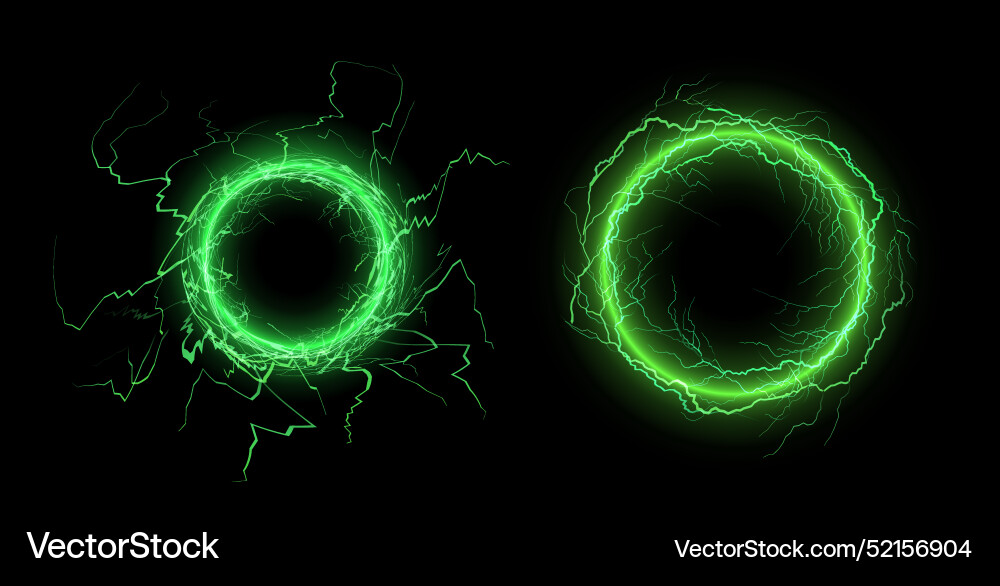 Glowing thunder circle effect vector image