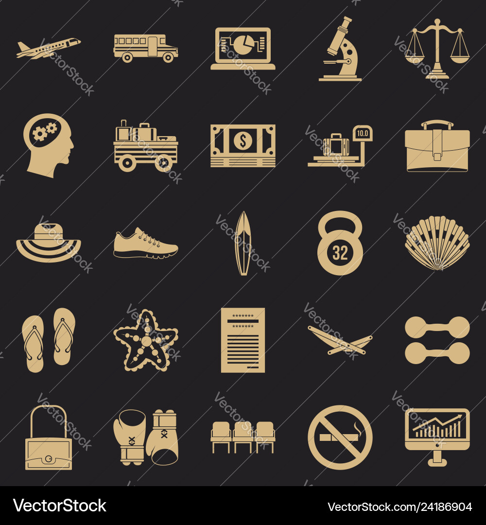Handbag icons set simple style Handbag icons set simple style Vector Image