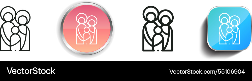 Jesus icon thin linear regular and button style vector image