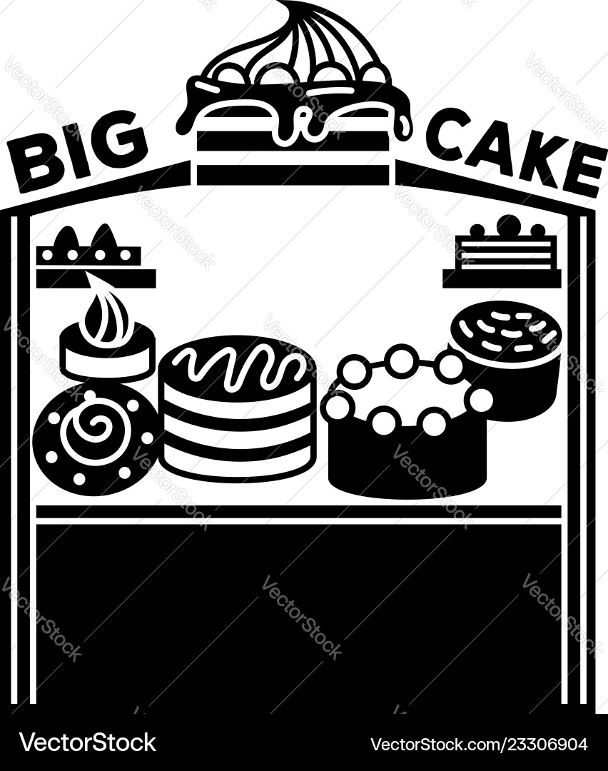 Kiosk with pies icon simple style Kiosk with pies icon simple style vector image