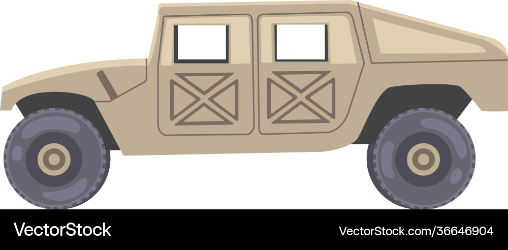 Military car as transportation vehicle used vector image