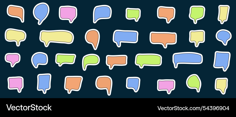 Multicolored speech bubbles in the form Multicolored speech bubbles in the form Vector Image