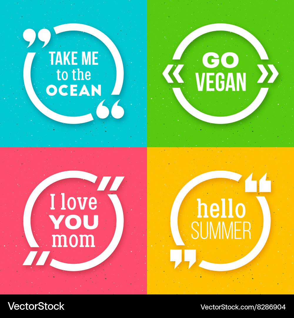 Set of quote frame templates with text vector image