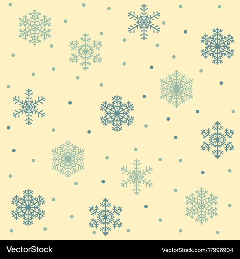 Winter Snowflake Seamless Pattern Vector Image