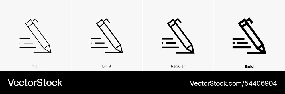 Writing icon thin light regular and bold style Writing icon thin light regular and bold style vector image