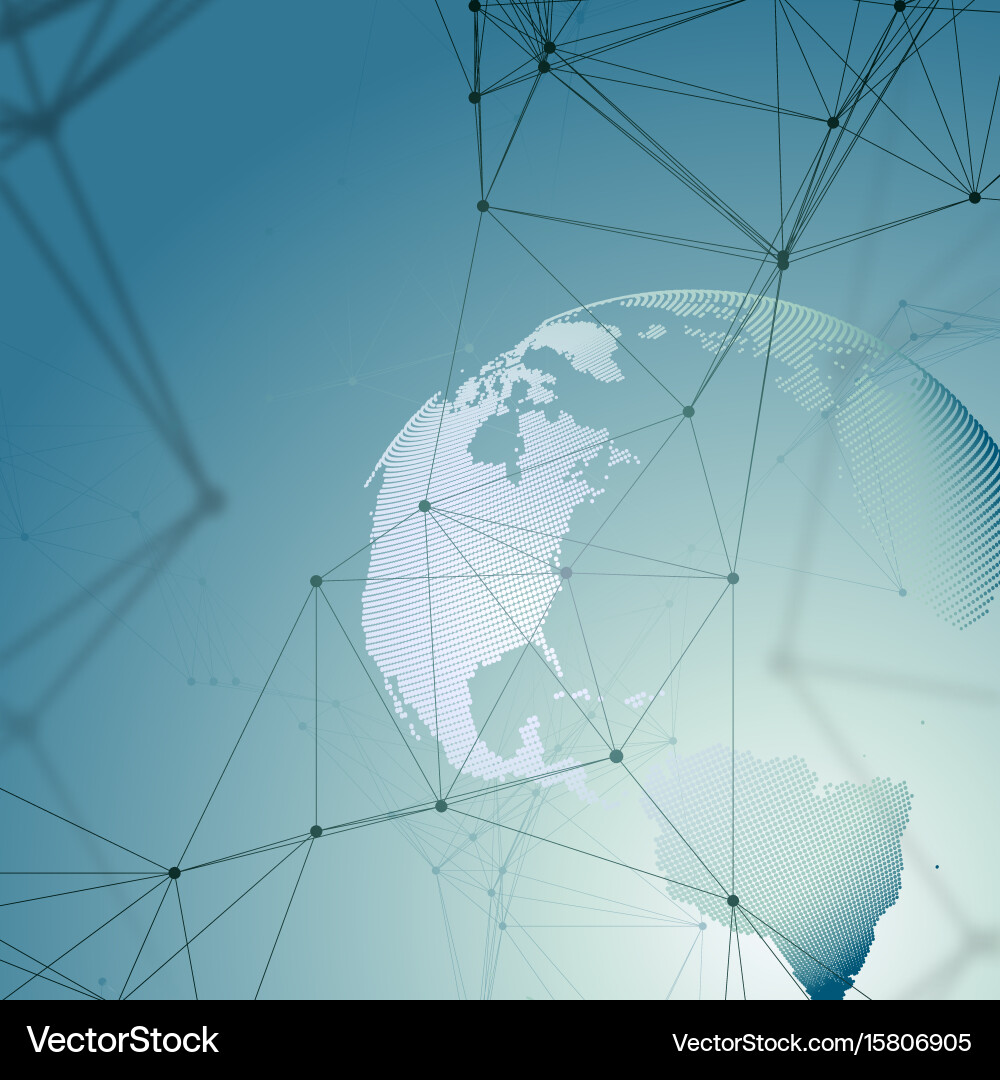 Abstract futuristic network shapes high tech Vector Image