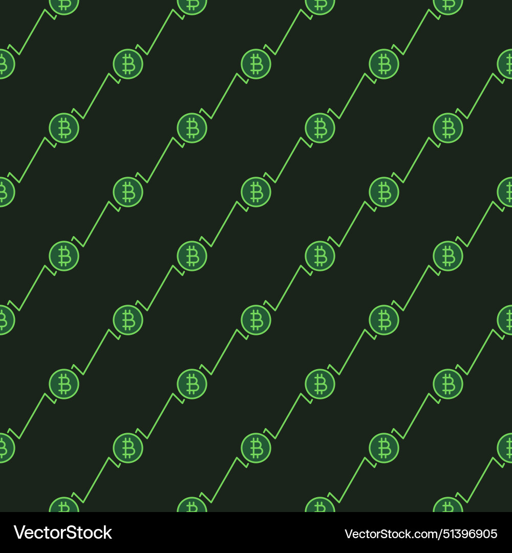 Bitcoin rising graph blockchain technology Vector Image