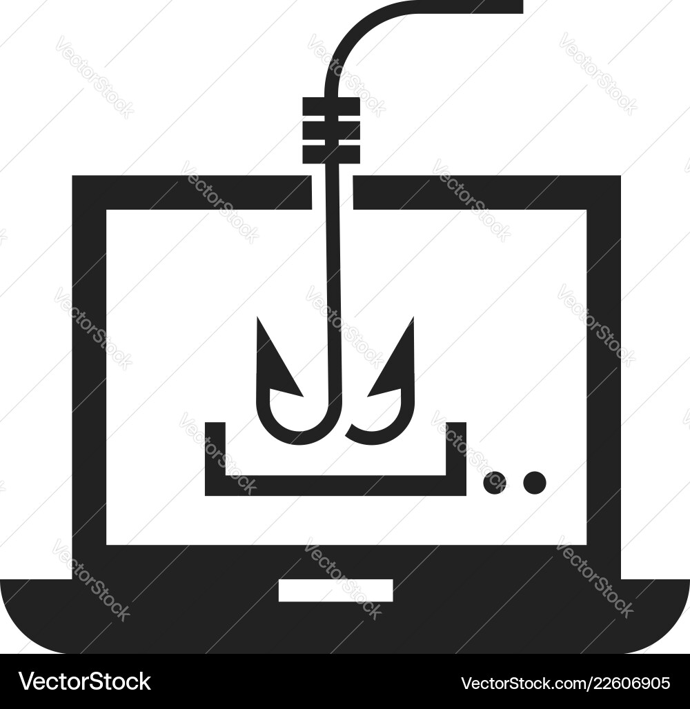 Computer phishing icon simple style Computer phishing icon simple style Vector Image
