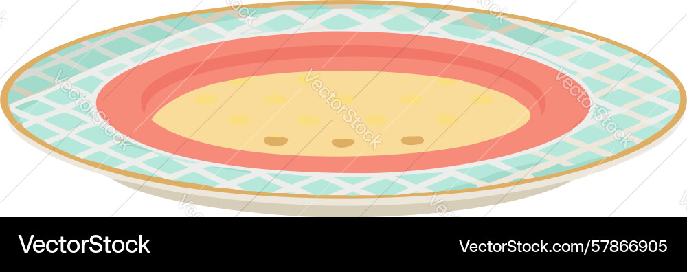 Empty oval serving plate design generative ai Vector Image