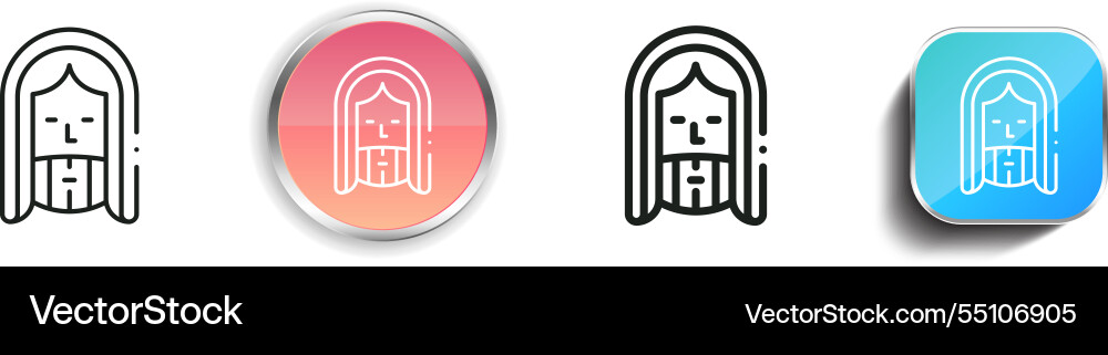 Jesus icon thin linear regular and button style vector image