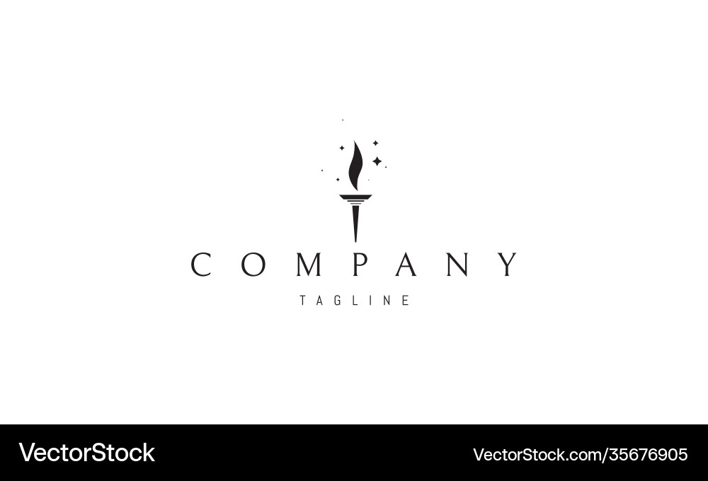 Logo on which abstract image is a torch Vector Image