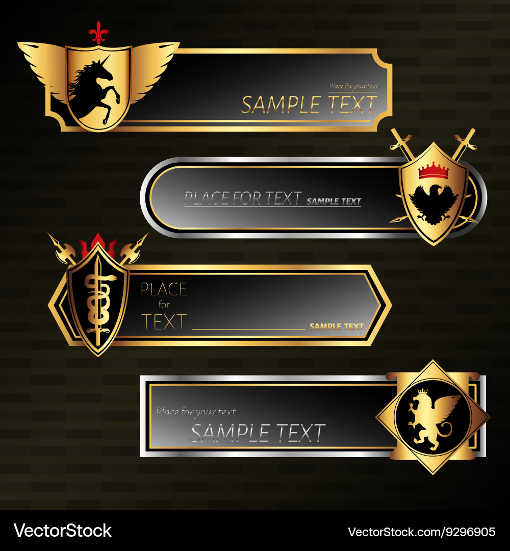 Noble Heraldic Banners Set Vector Image