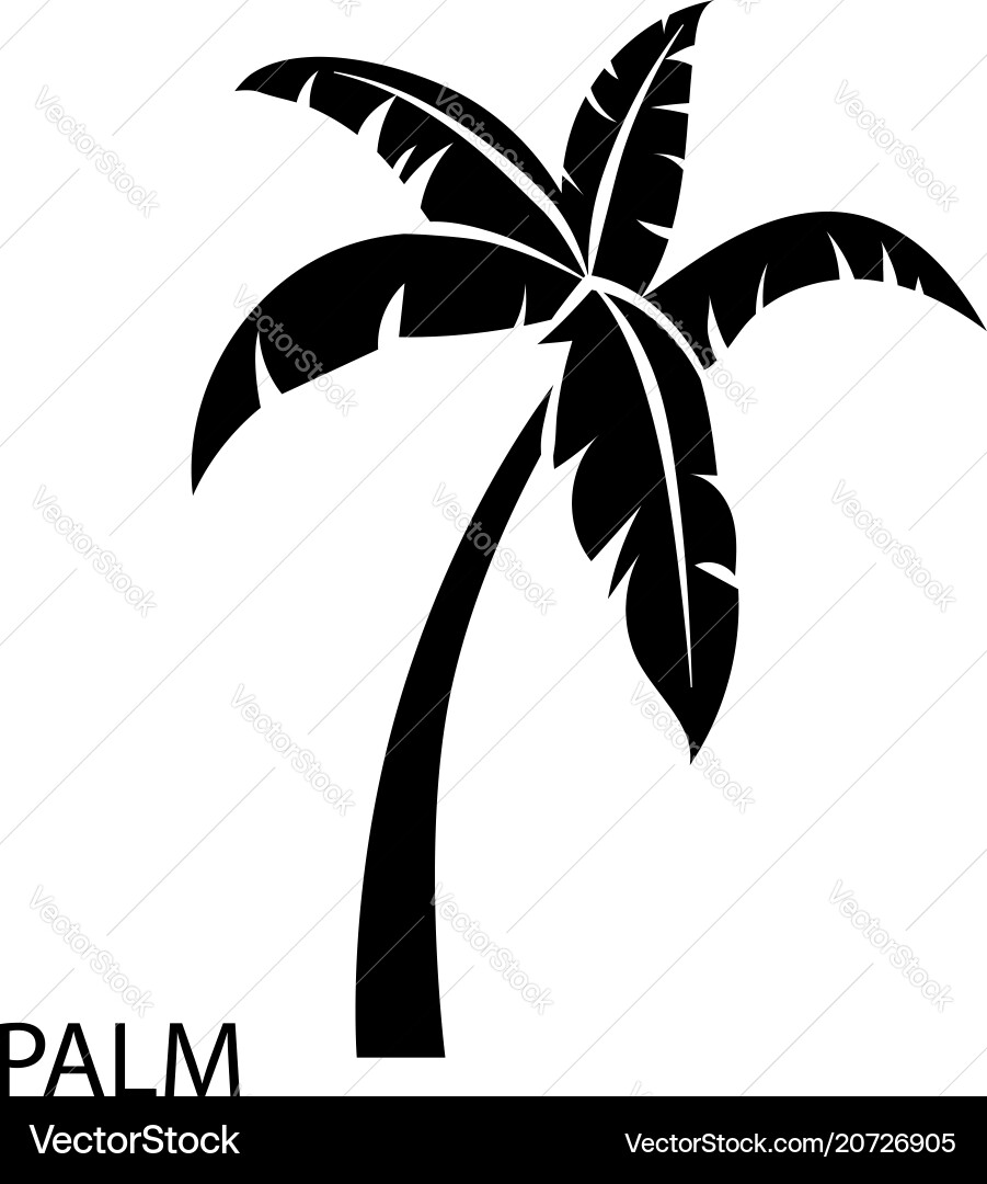 Palm tree icon simple style Royalty Free Vector Image