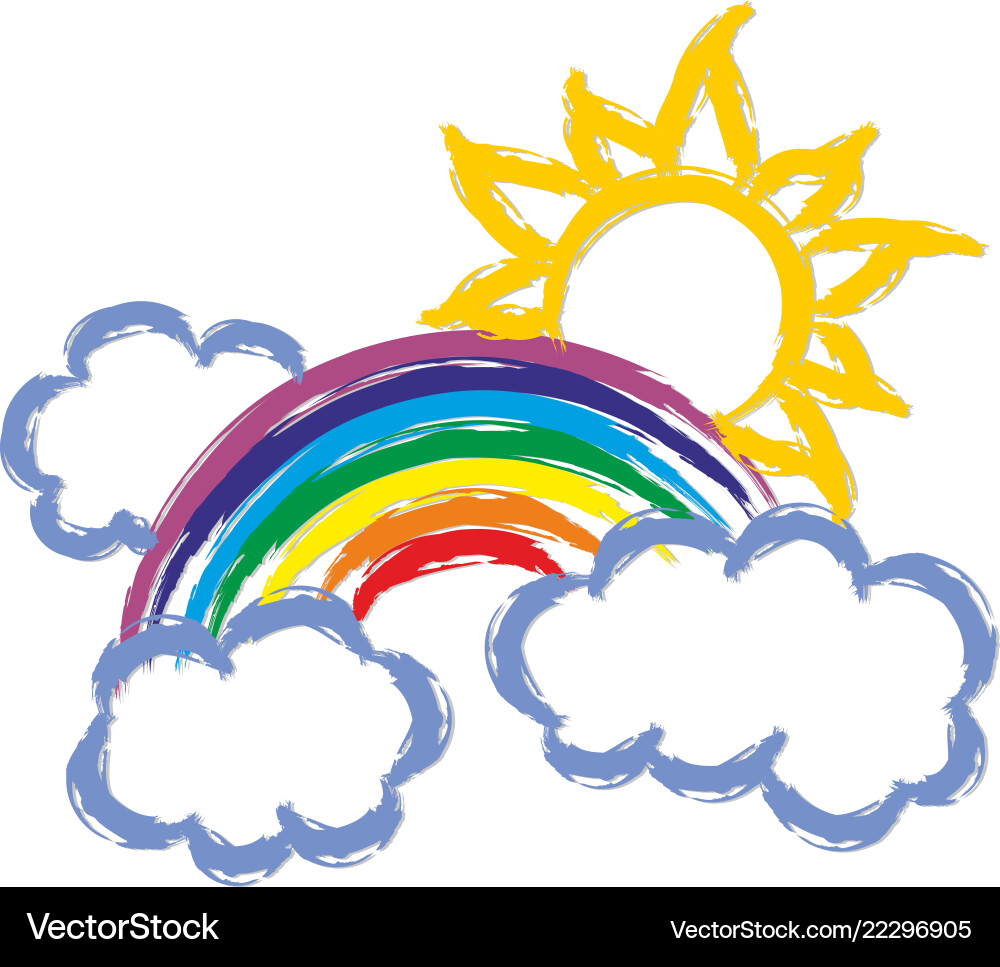 Rainbow the sun Royalty Free Vector Image - VectorStock