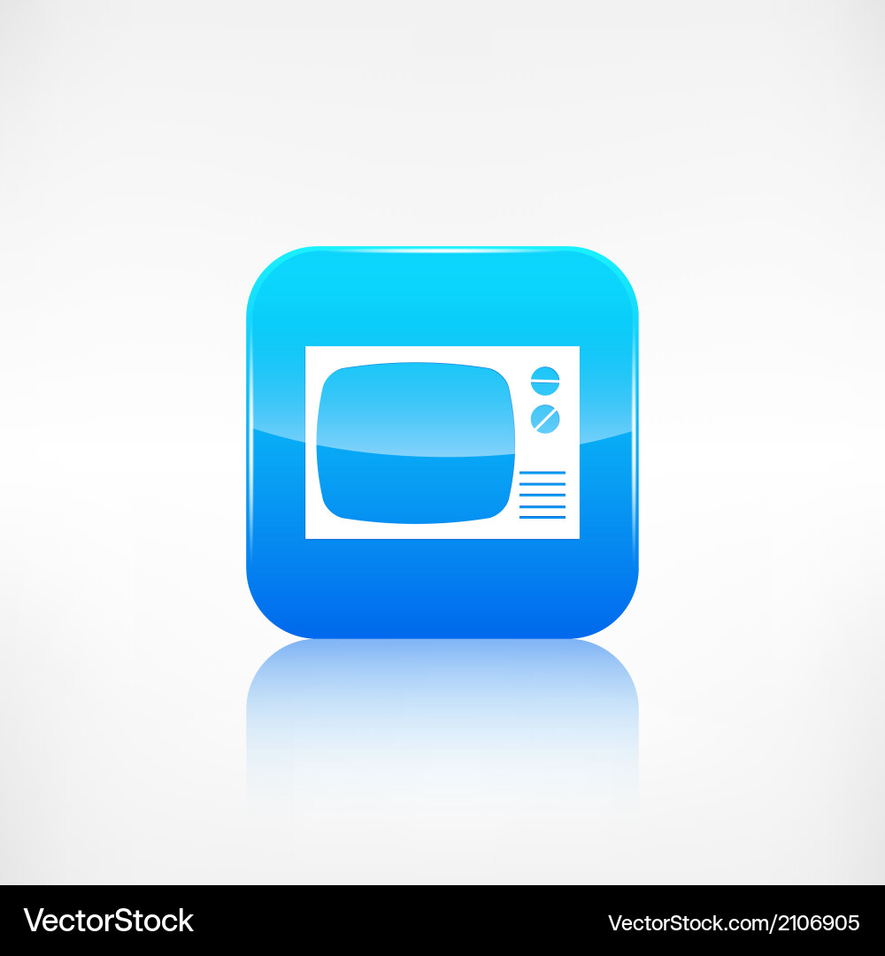 Retro tv icon application button vector image