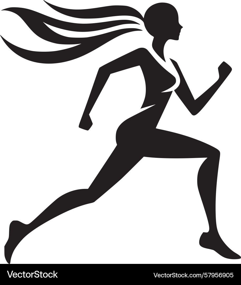 Running Silhouette - Dynamic Motion Vector Image
