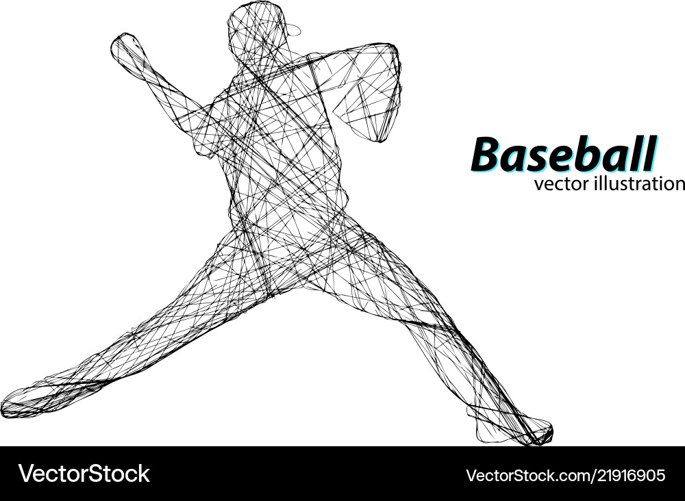 Silhouette eines Baseballspielers Silhouette eines Baseballspielers vektorbild