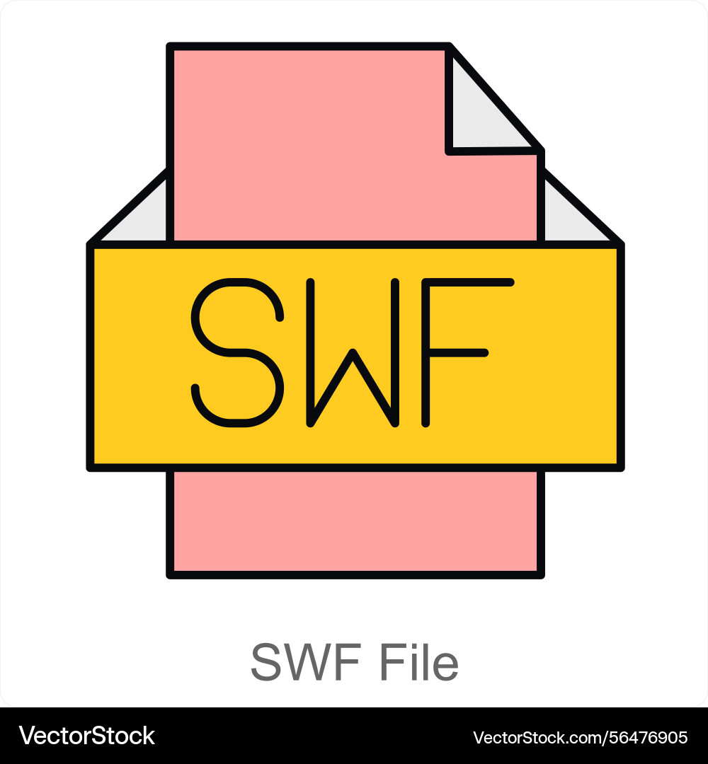 Swf file icon concept vector image