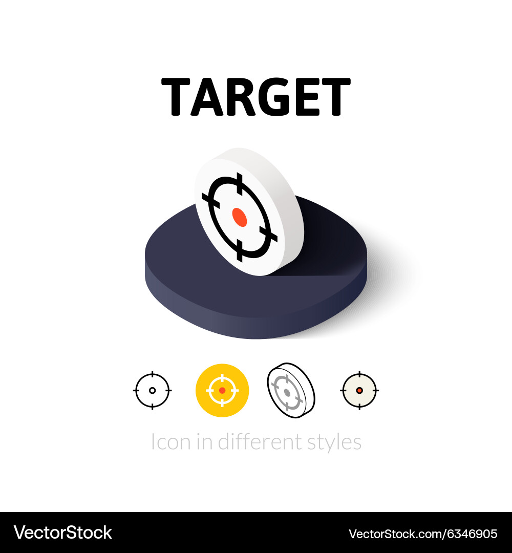 Target icon in different style vector image