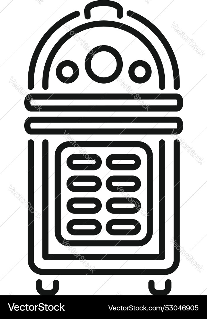 Vintage Jukebox stehend auf Rädern spielen Musik Vintage Jukebox stehend auf Rädern spielen Musik vektorbild