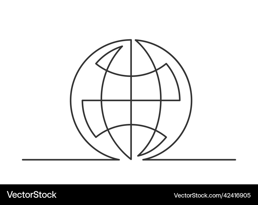 World globe one line World globe one line vector image