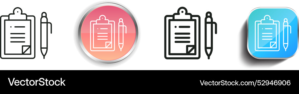 Consent icon thin linear regular and button style Consent icon thin linear regular and button style vector image