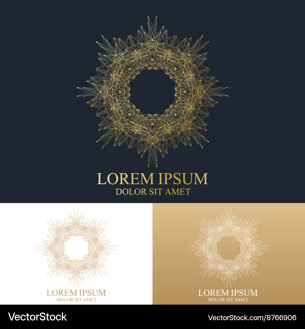 Geometric abstract round form with connected line Geometric abstract round form with connected line vector image