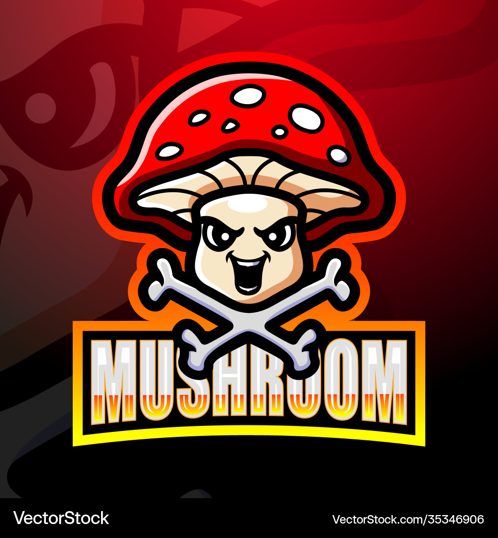 Mushroom Mascot Logo - Esports vector image