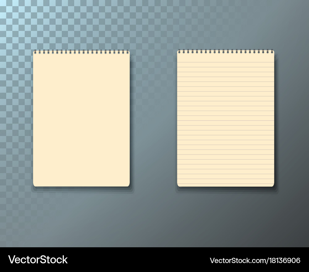 Notepad set realistic empty mockup vector image