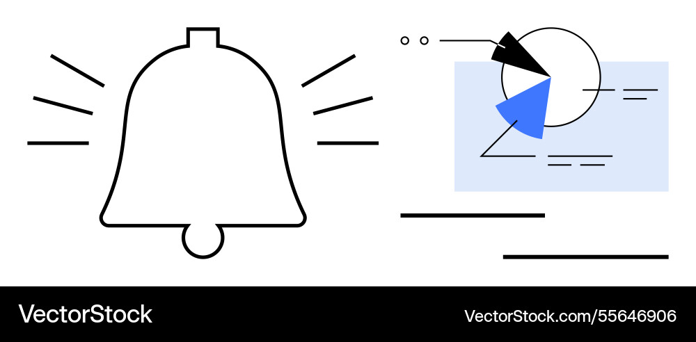 Notification alert with data analytics chart Notification alert with data analytics chart Vector Image