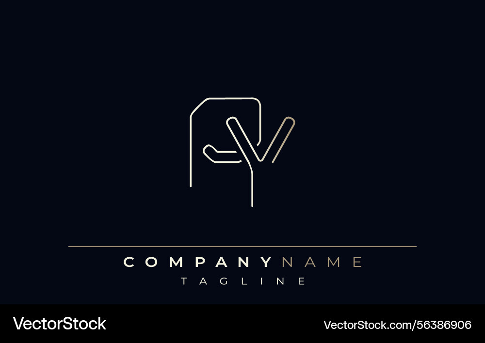 Py abstract line style logo Py abstract line style logo Vector Image