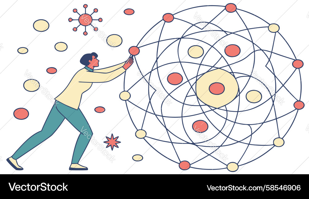 Quantum Interaction Concept Vector Image