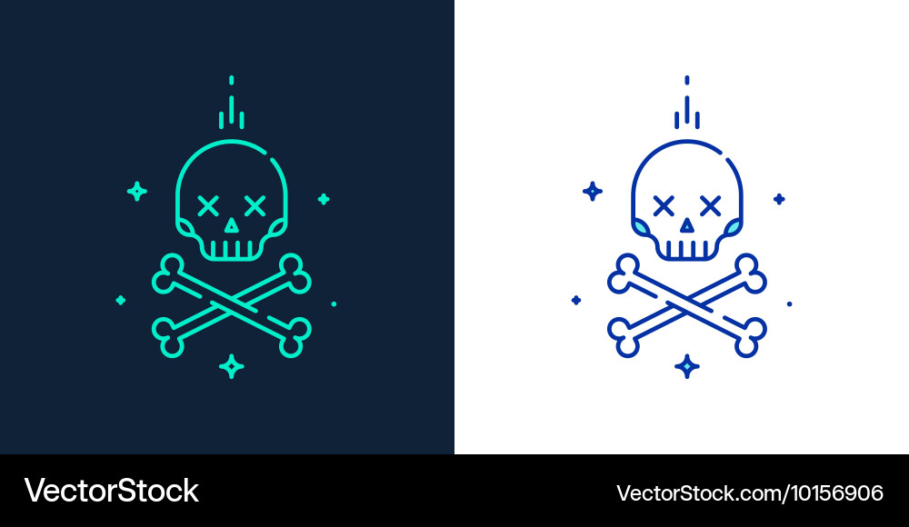Skull with Crossbones Icon vector image