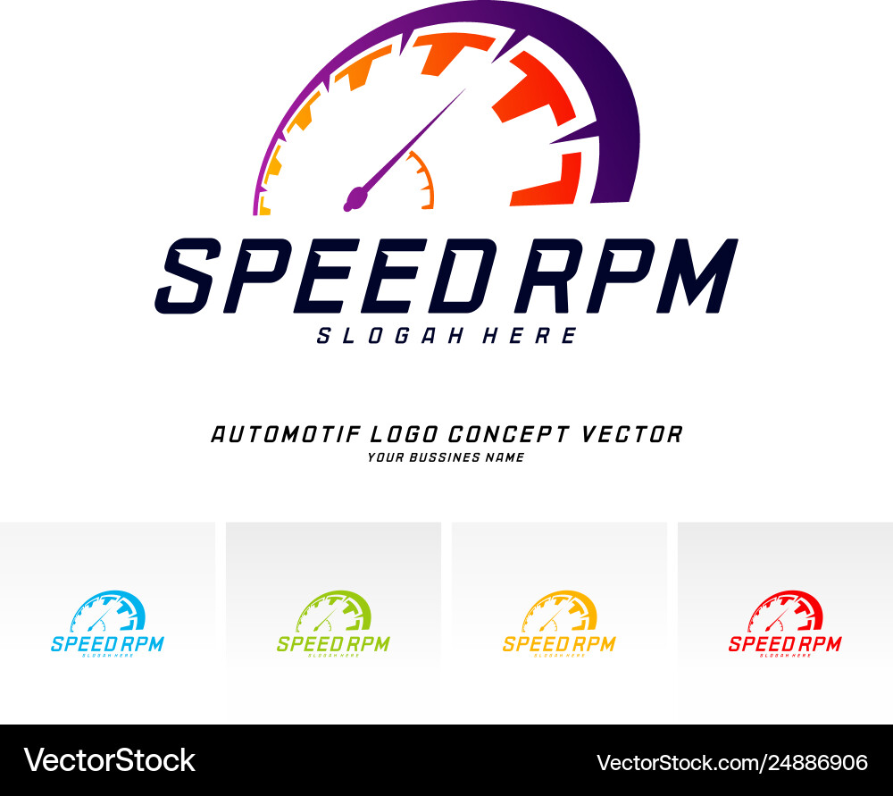 Speedometer Logo - Modern RPM Vector Image