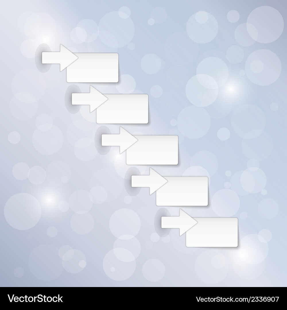 Background with blank paper blocks and arrows Vector Image