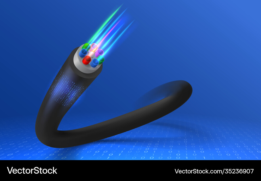 Fiber optic cable concept Fiber optic cable concept vector image
