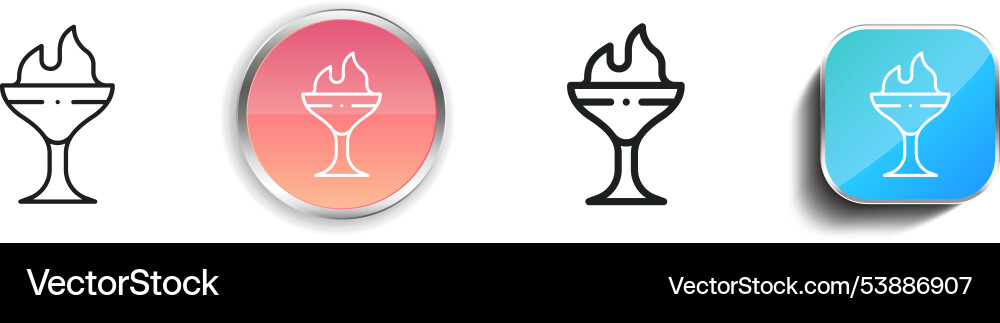 Flaming-Symbol dünne lineare regelmäßige und Schaltfläche Stil Flaming-Symbol dünne lineare regelmäßige und Schaltfläche Stil vektorbild