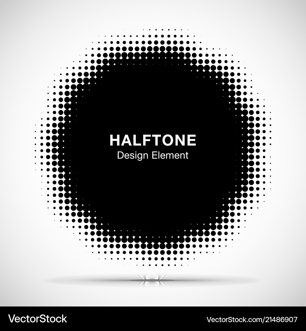 Halftone dots circle frame logo design element Halftone dots circle frame logo design element vector image