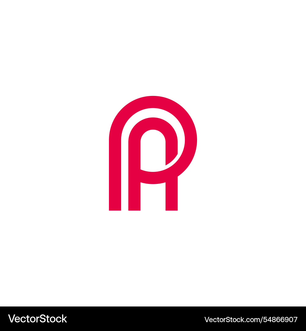 Letters pa loop linked geometric overlap logo Letters pa loop linked geometric overlap logo vector image