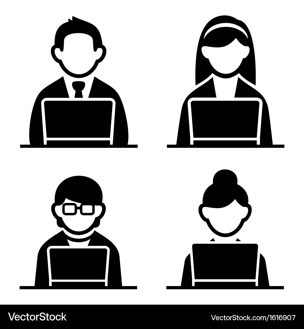 Programmer Icon Set - People & Tech vector image