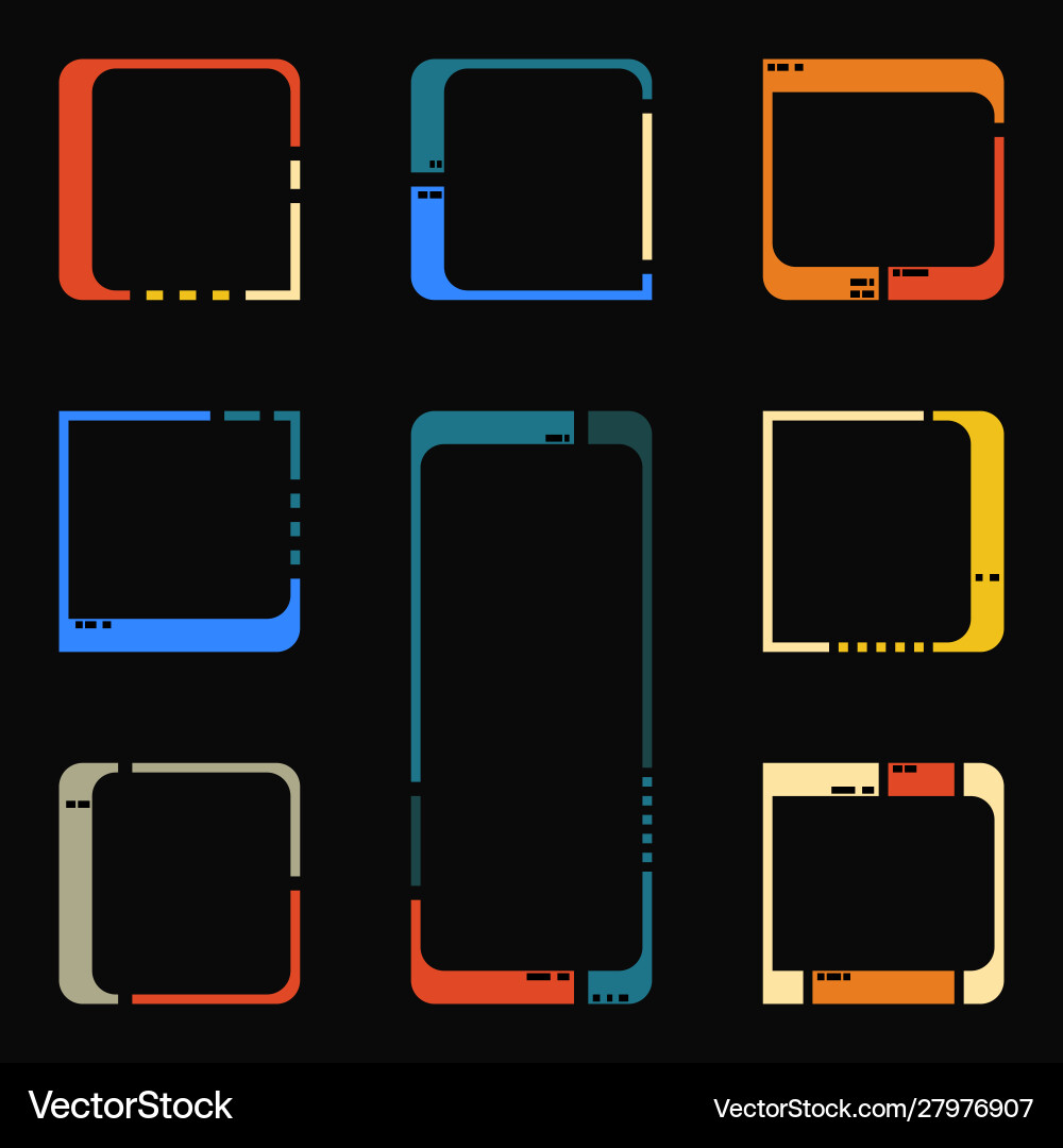 Retro Sci-Fi UI Elements vector image