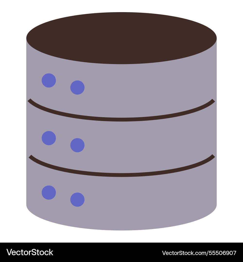 Server database storage stack with three layers Server database storage stack with three layers vector image