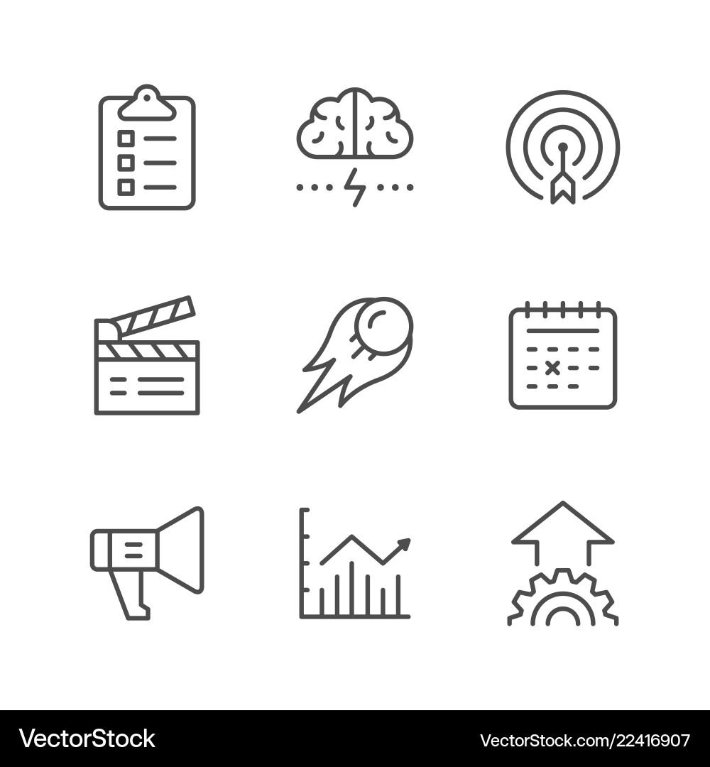 Set line icons of start up Set line icons of start up vector image