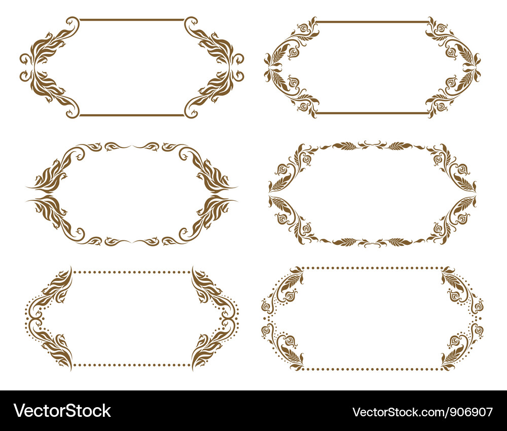 Set of ornate frames Vector Image