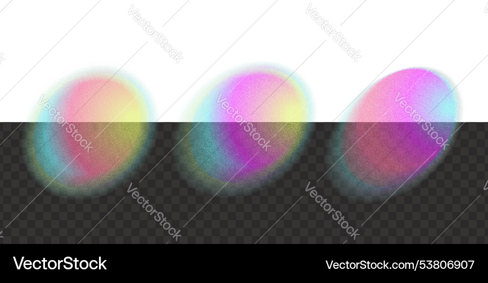 Set soft neon color circles with gradient noise Set soft neon color circles with gradient noise vector image